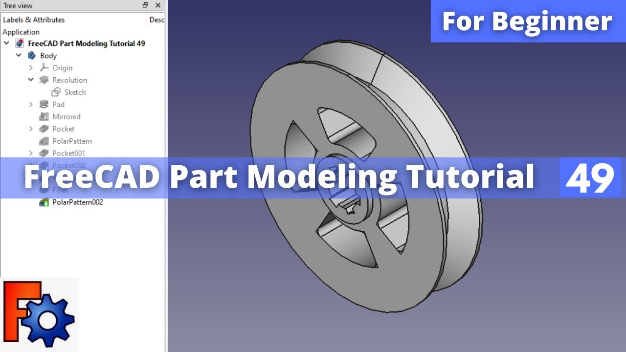 'Video thumbnail for FreeCAD Part Modeling Tutorial 49 | FreeCAD Tutorial | FreeCAD Part Design | Mechnexus |'