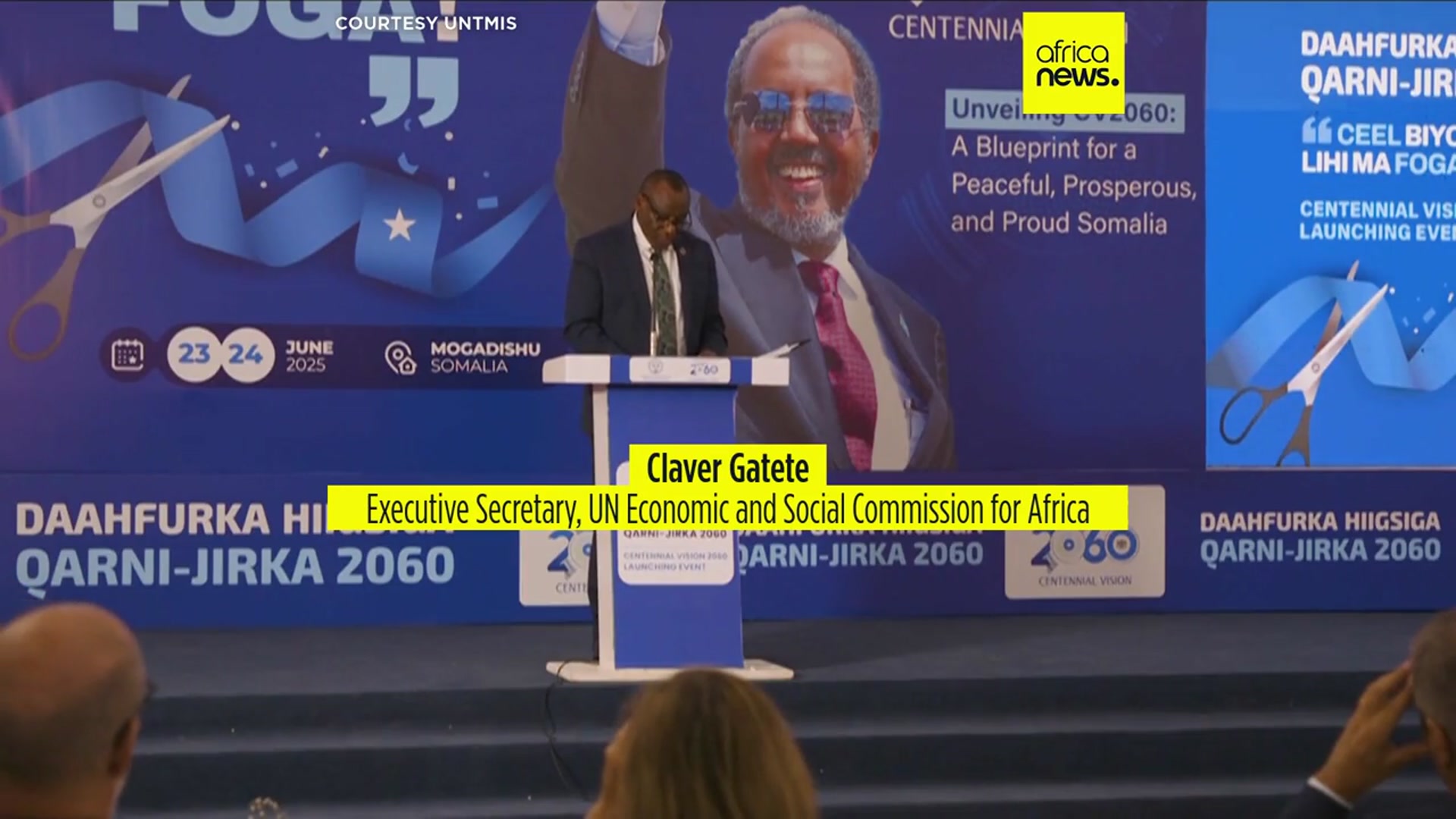 'Video thumbnail for Somalia launches Centennial Vision 2060 roadmap for 'peace, prospertity and progress''