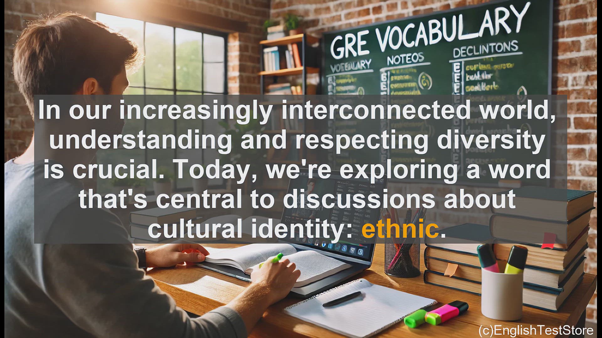 'Video thumbnail for GRE Vocabulary Lesson: Exploring the Meaning and Importance of Ethnic Diversity'