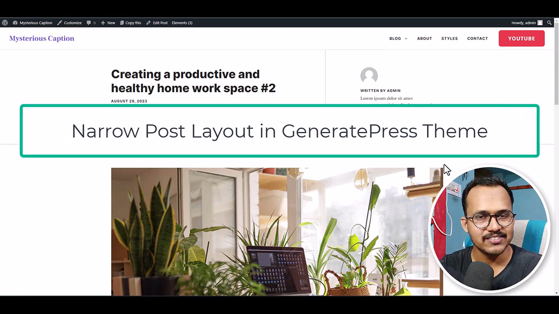 'Video thumbnail for How to Create Narrow Post Layout in GeneratePress Theme _ ⚡ Page Layout Elements'