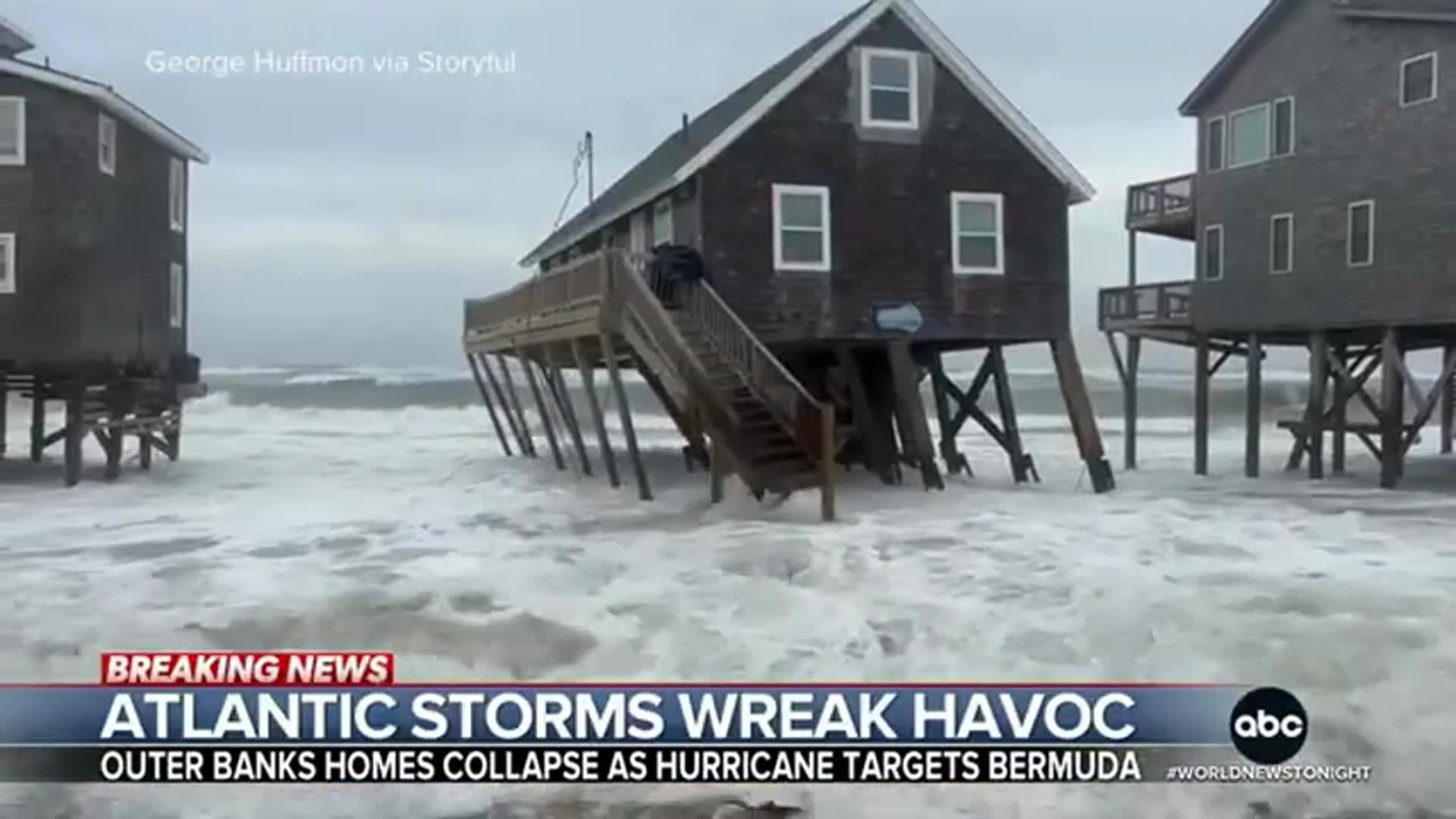 Video thumbnail for Outer Banks: 7 Homes Wiped Out by Hurricane Waves