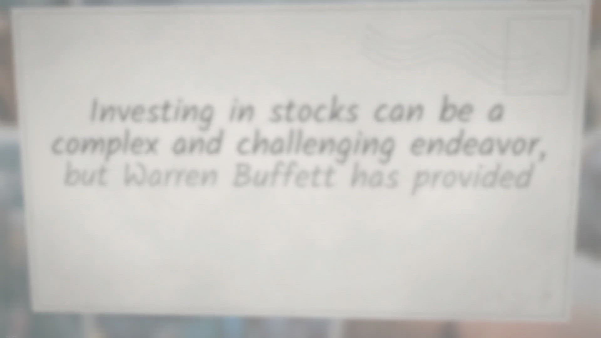 'Video thumbnail for Warren Buffett's Tips for Investing in Stocks:'