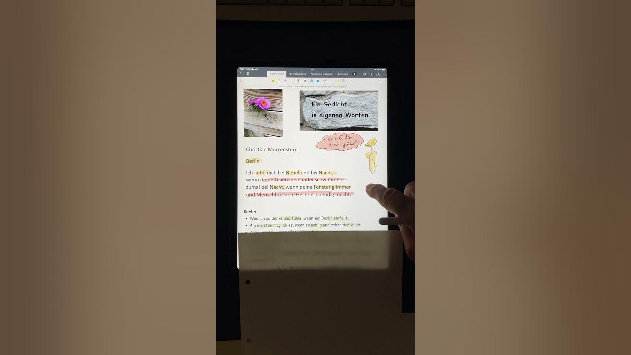 Video thumbnail for Ein Gedicht in eigenen Worten wiedergeben: Beispiel Morgenstern, Berlin