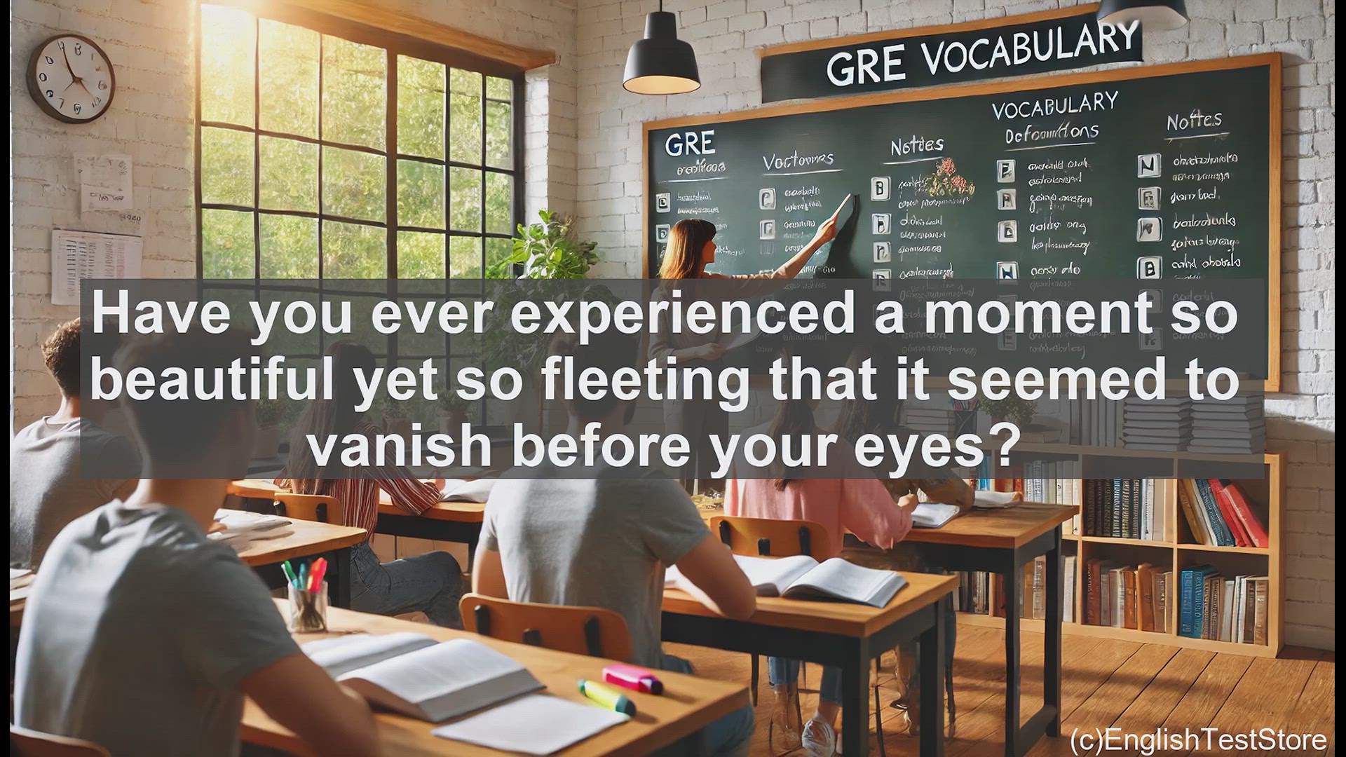 'Video thumbnail for GRE Vocabulary Lesson: Exploring the Ephemeral - Understanding the Meaning of Evanescent'