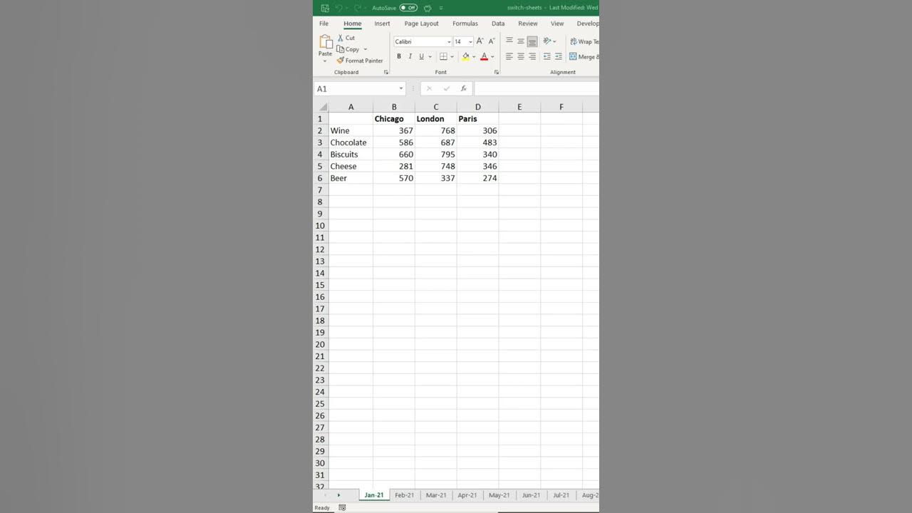 Video thumbnail for Two Quick Shortcuts to Switch Sheets in Excel #Shorts