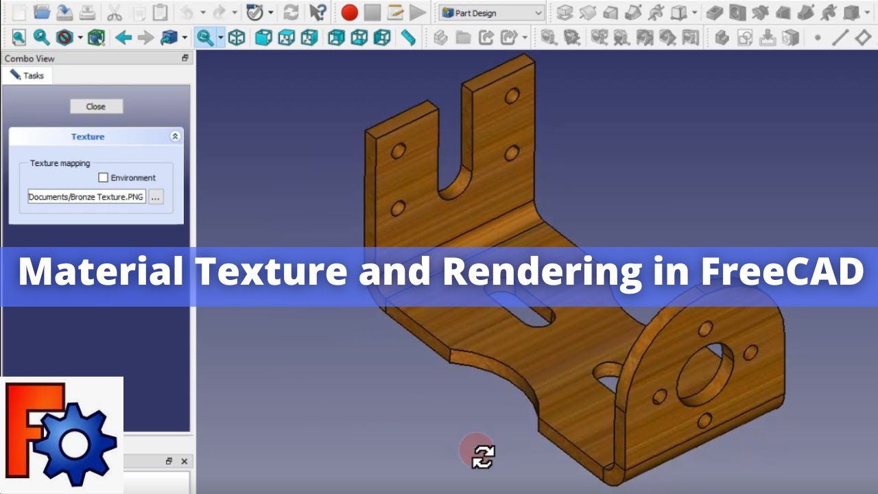 'Video thumbnail for Material Texture and Rendering in FreeCAD | FreeCAD | FreeCAD Rendering | FreeCAD Texture |'