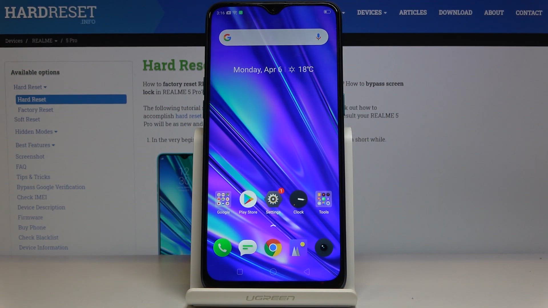 Видео сброса до заводских настроек REALME C2, How To - HardReset.info