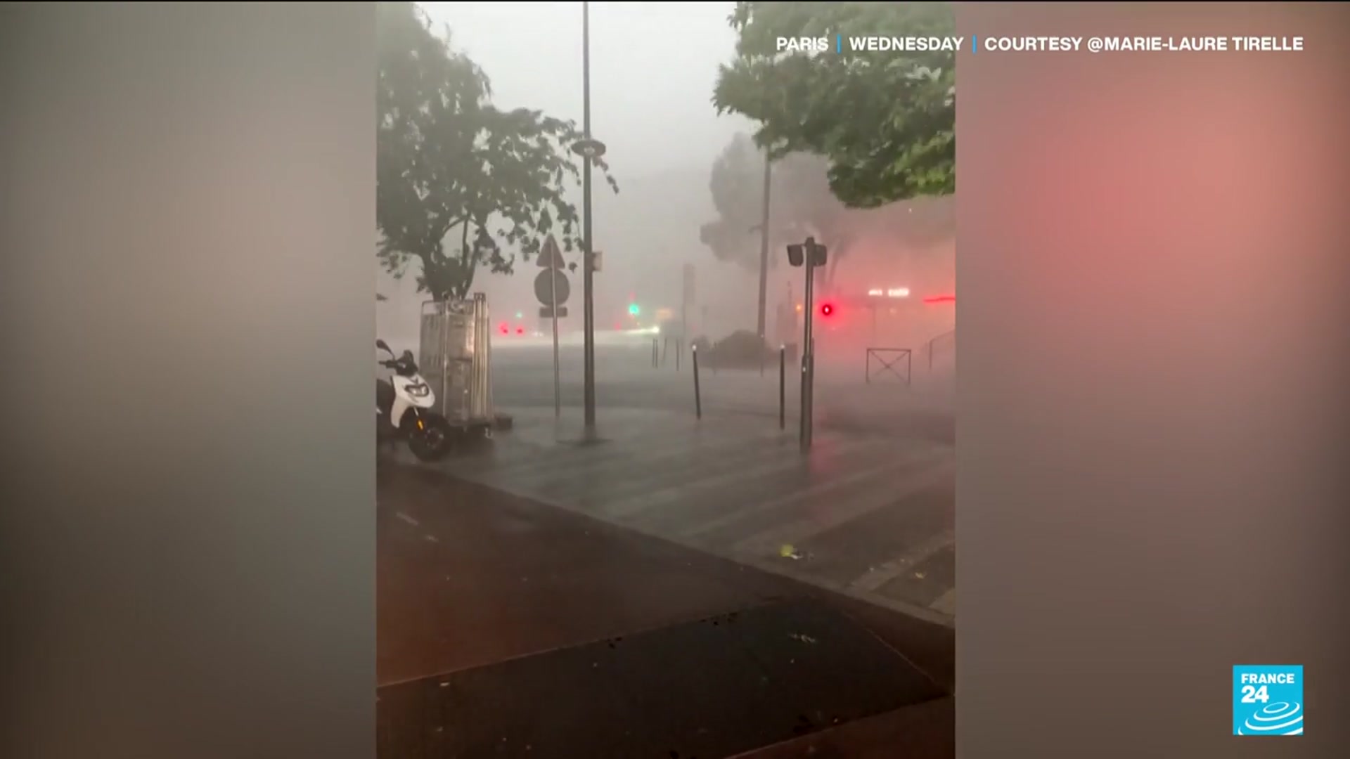 'Video thumbnail for Storms in France leave 2 dead, 17 injured and cause parliament to spring a leak'