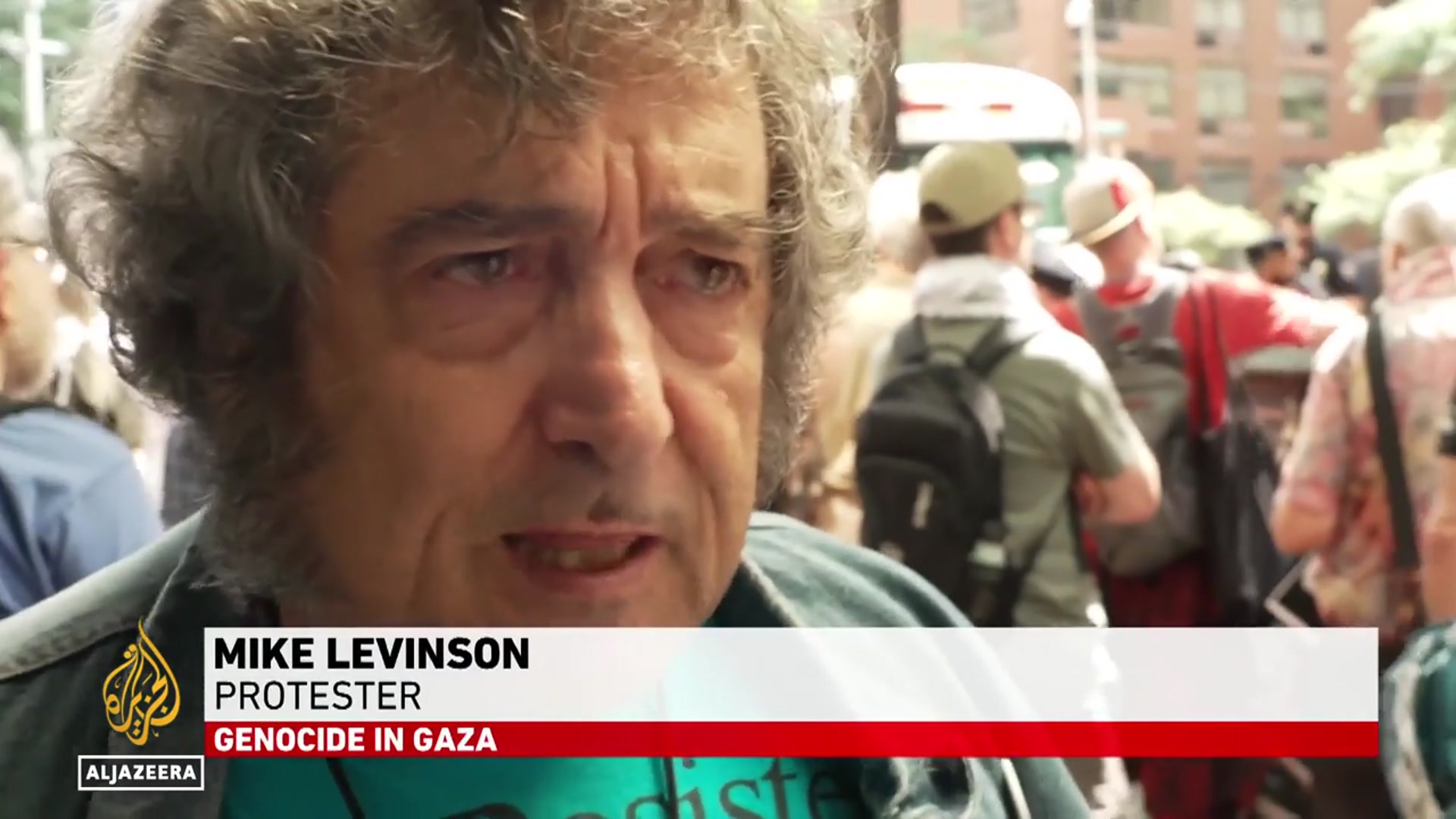 'Video thumbnail for Protesters in New York demand UN action to end genocide in Gaza amid ongoing war'