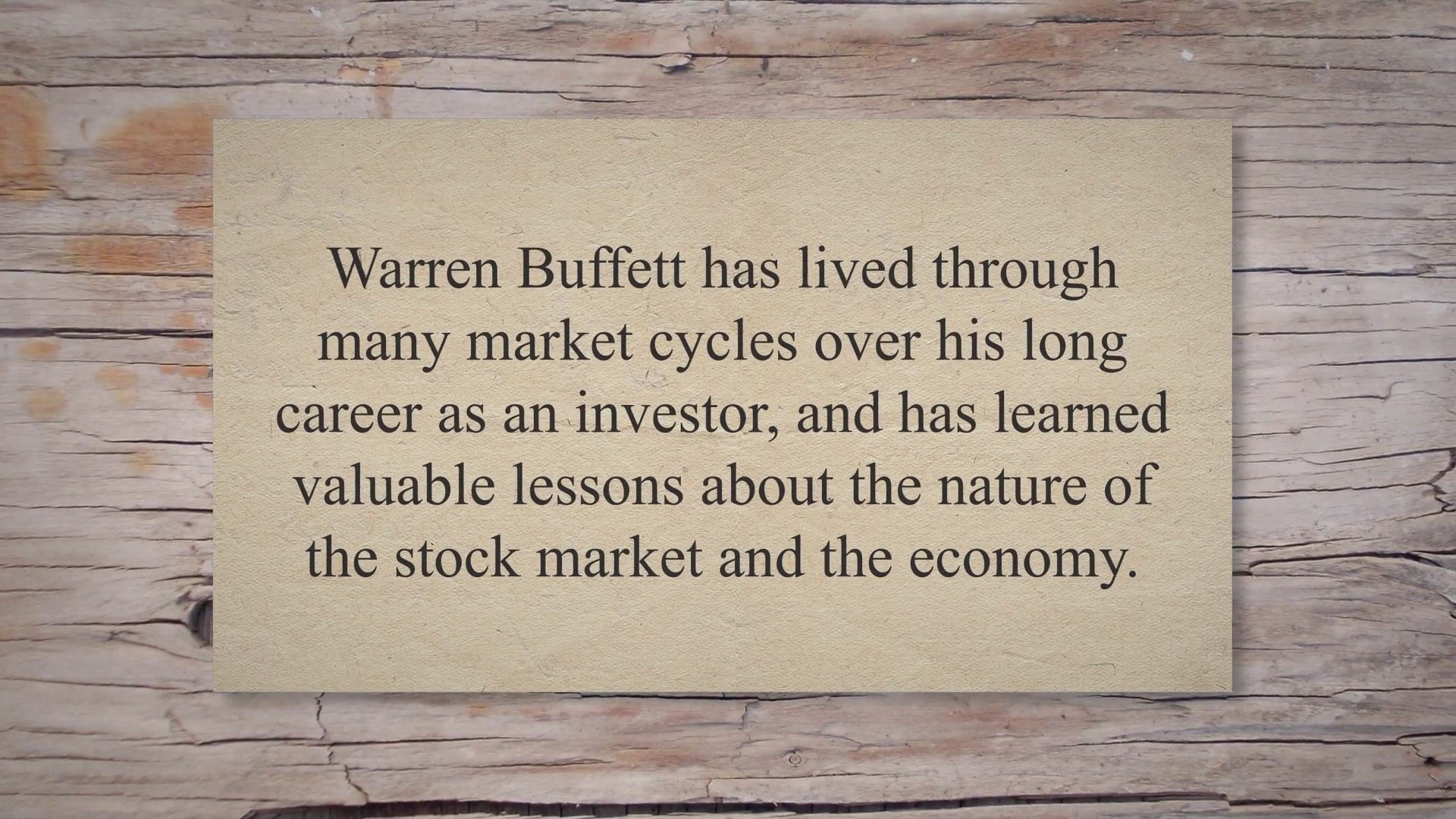 'Video thumbnail for Warren Buffett on Market Cycles:'