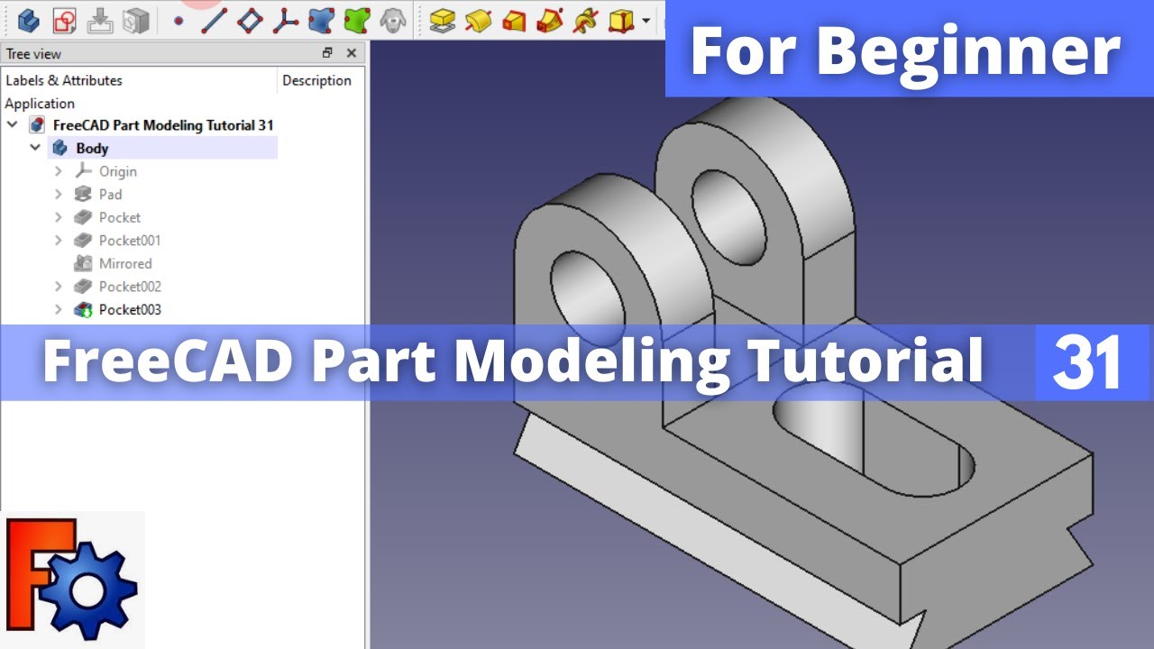 'Video thumbnail for FreeCAD Part Modeling Tutorial 31 | FreeCAD Tutorial | FreeCAD Part Design | Mechnexus |'