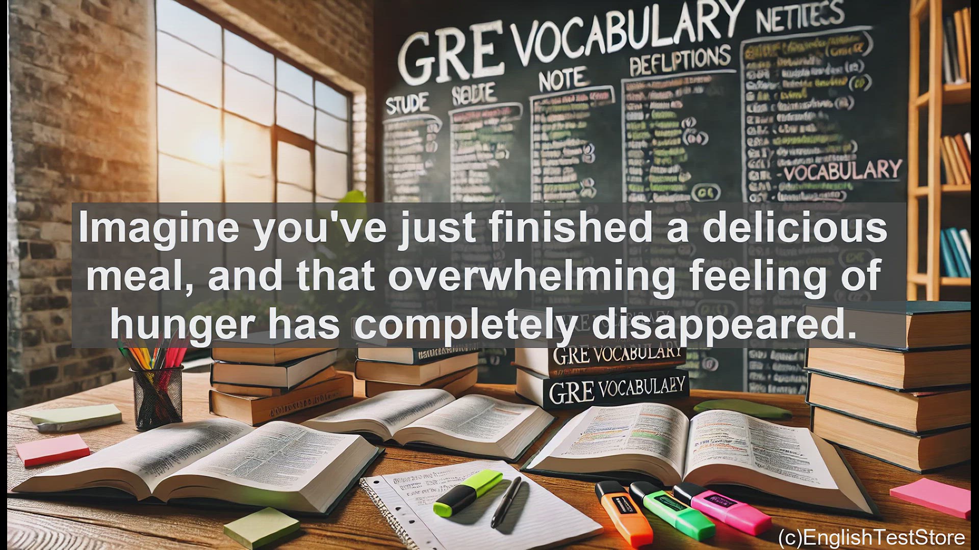 'Video thumbnail for GRE Vocabulary Lesson: Satiate - Achieving Complete Satisfaction'