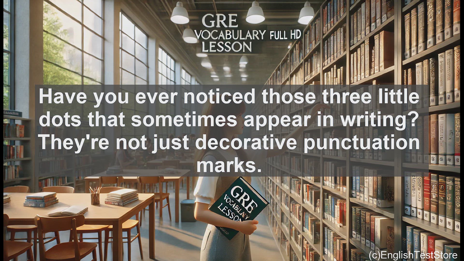 'Video thumbnail for GRE Vocabulary Lesson: Mastering the Ellipsis - A Powerful Punctuation Tool'
