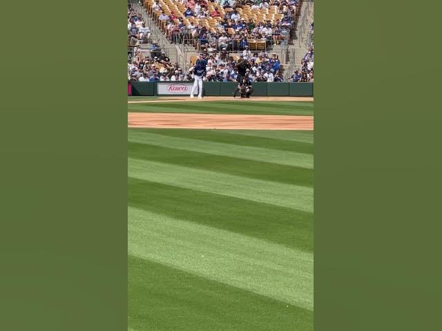 Video thumbnail for #shoheiohtani first time at the plate as a part of the #ladodgers. #dodgers #mlb #springtraining
