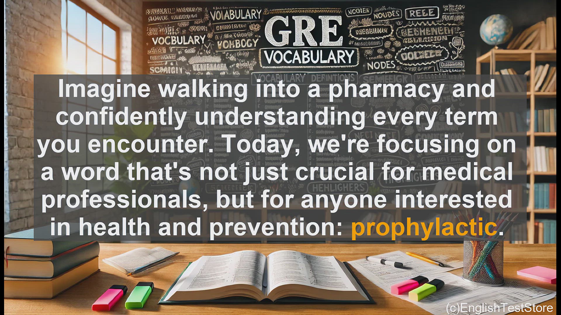 'Video thumbnail for GRE Vocabulary Lesson: Unlocking the Meaning of 'Prophylactic' - A Guide to Preventive Healthcare'