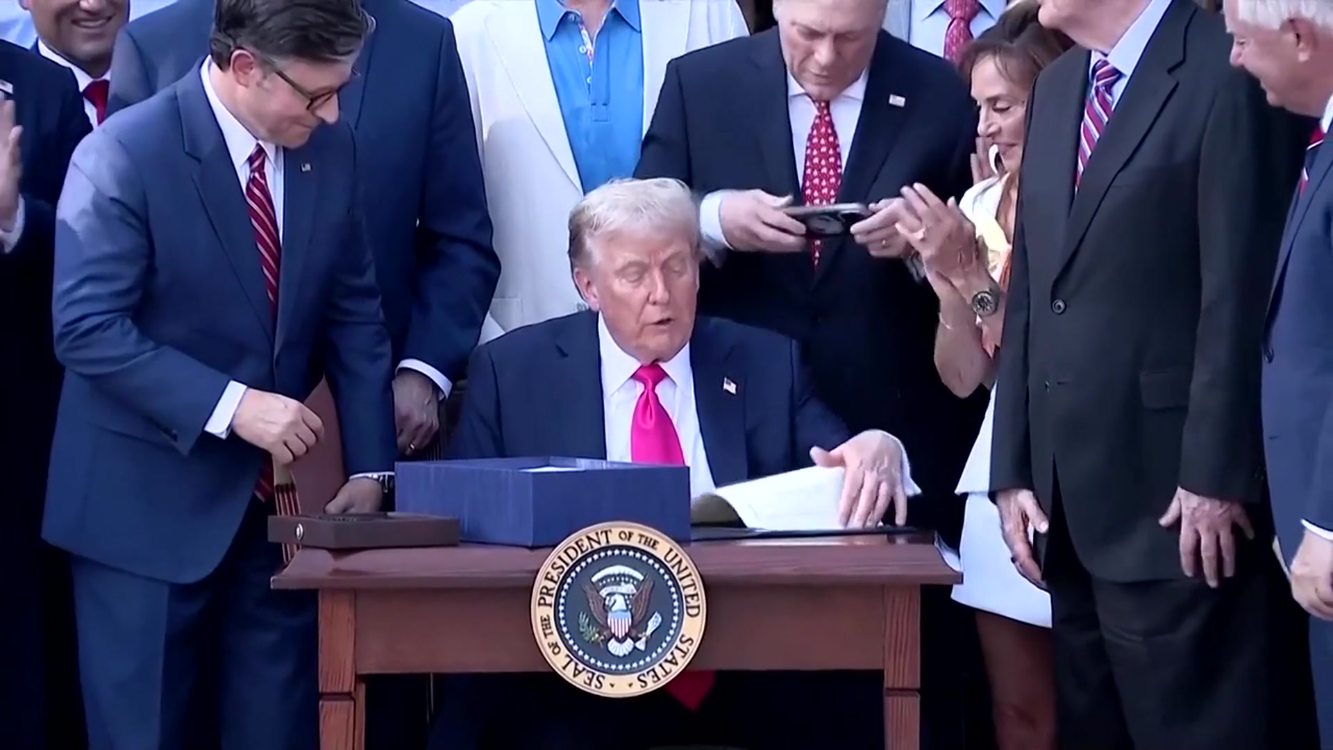 'Video thumbnail for WATCH: Donald Trump signs 'big beautiful bill' as landmark policy becomes law'