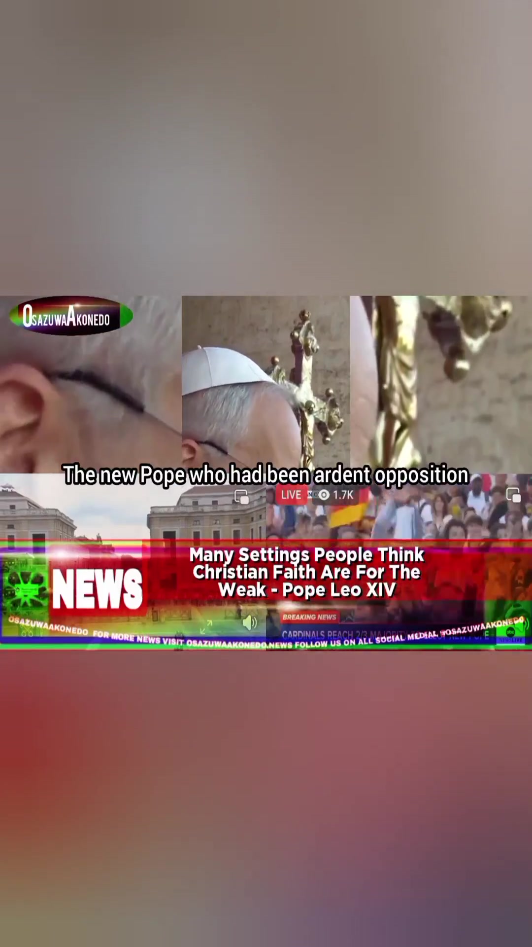 'Video thumbnail for Many Settings People Think Christian Faith Are For The Weak - Pope Leo XIV '