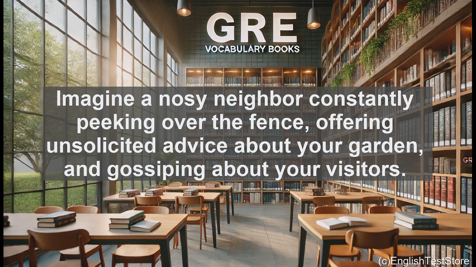 'Video thumbnail for GRE Vocabulary Lesson: The Meddlesome Neighbor - Dealing with Unwanted Interference'