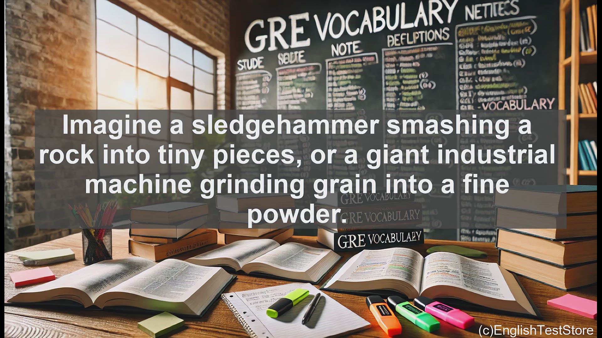 'Video thumbnail for GRE Vocabulary Lesson: The Powerful Verb - Pulverize'
