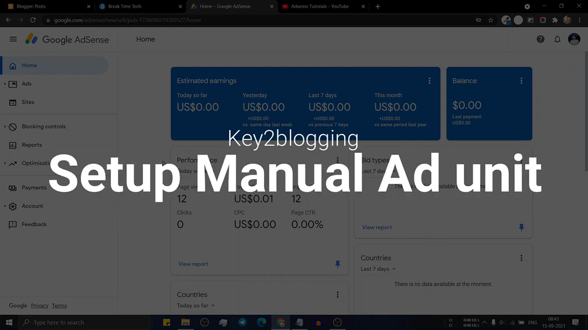 'Video thumbnail for How to Setup Custom AdSense Ad Unit in Blogger _ Increase AdSense Earning'