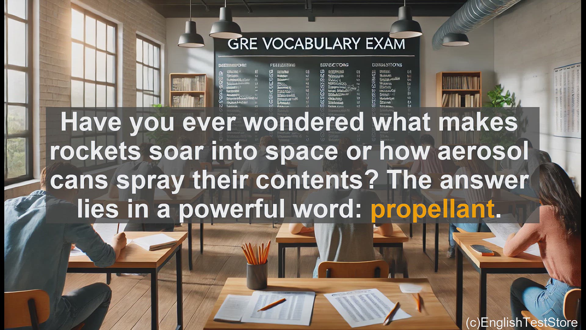 'Video thumbnail for GRE Vocabulary Lesson: Propellant - The Driving Force Behind Space and Everyday Objects'