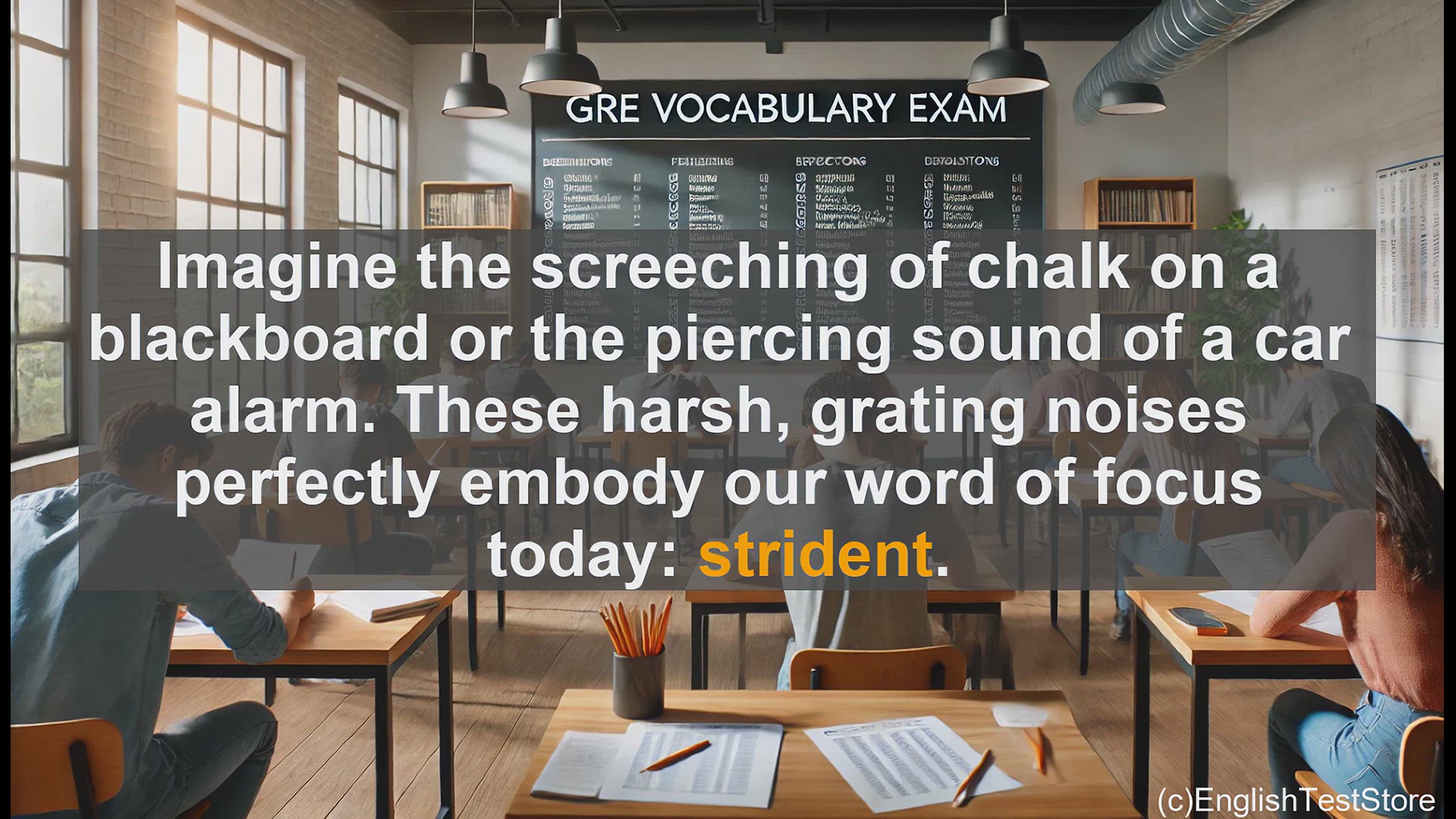 'Video thumbnail for GRE Vocabulary Lesson: The Harsh and Forceful Nature of Strident'