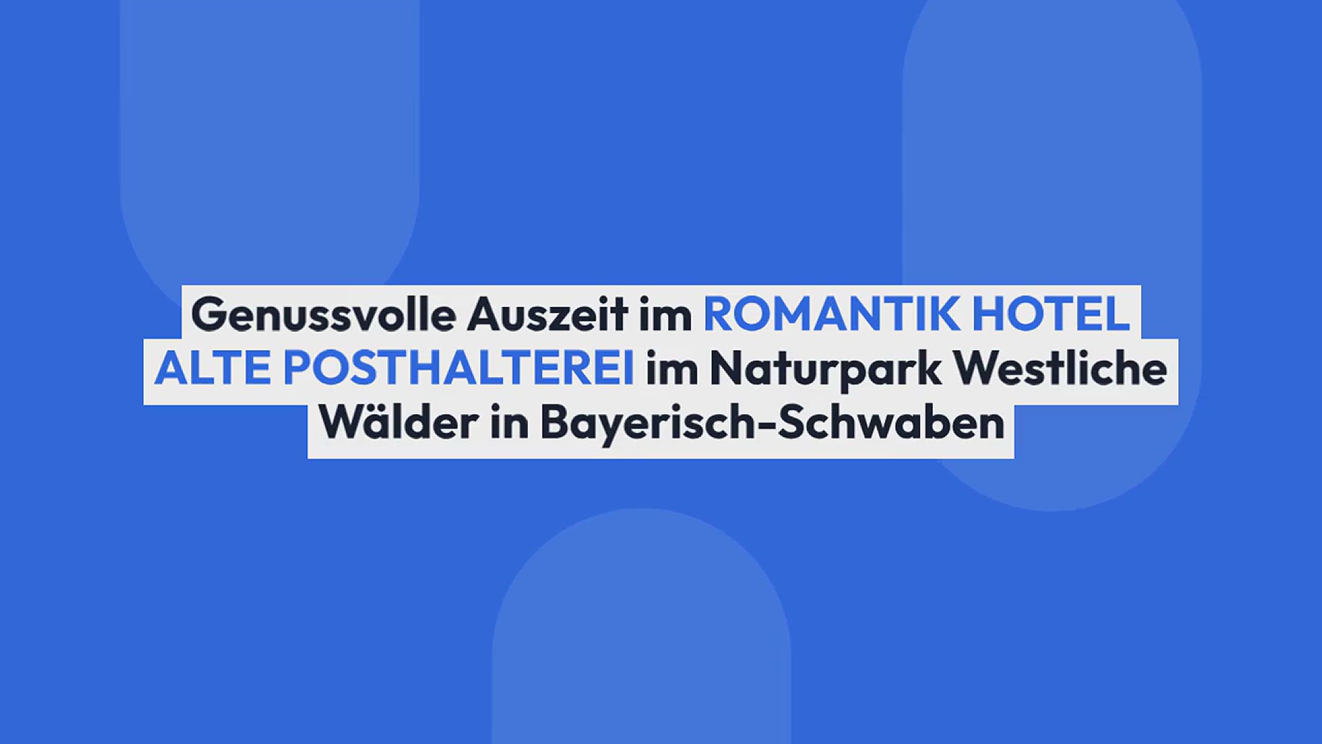 Video thumbnail for ALTE POSTHALTEREI – Genuss & Entspannung in Zusmarshausen