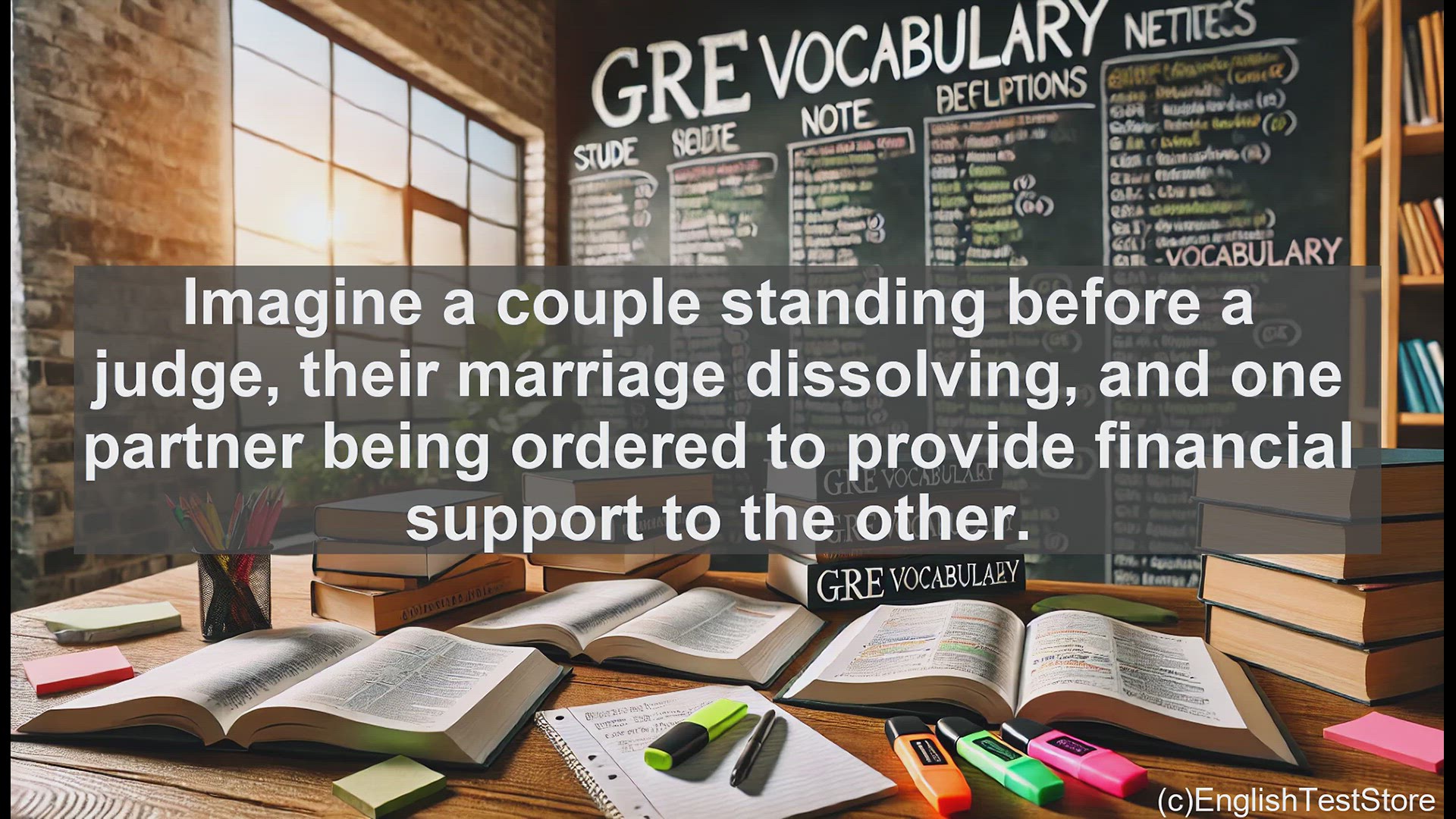 'Video thumbnail for GRE Vocabulary Lesson: Alimony - Understanding the Legal Obligation of Spousal Support'