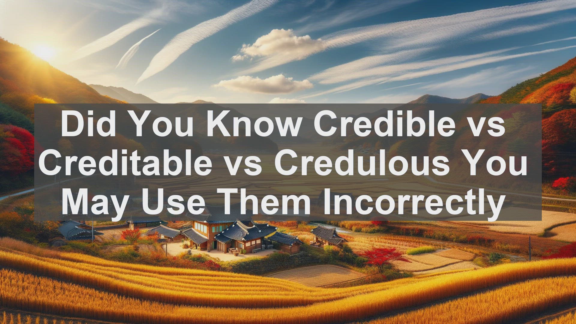 'Video thumbnail for Did You Know Credible vs Creditable vs Credulous You May Use Them Incorrectly '