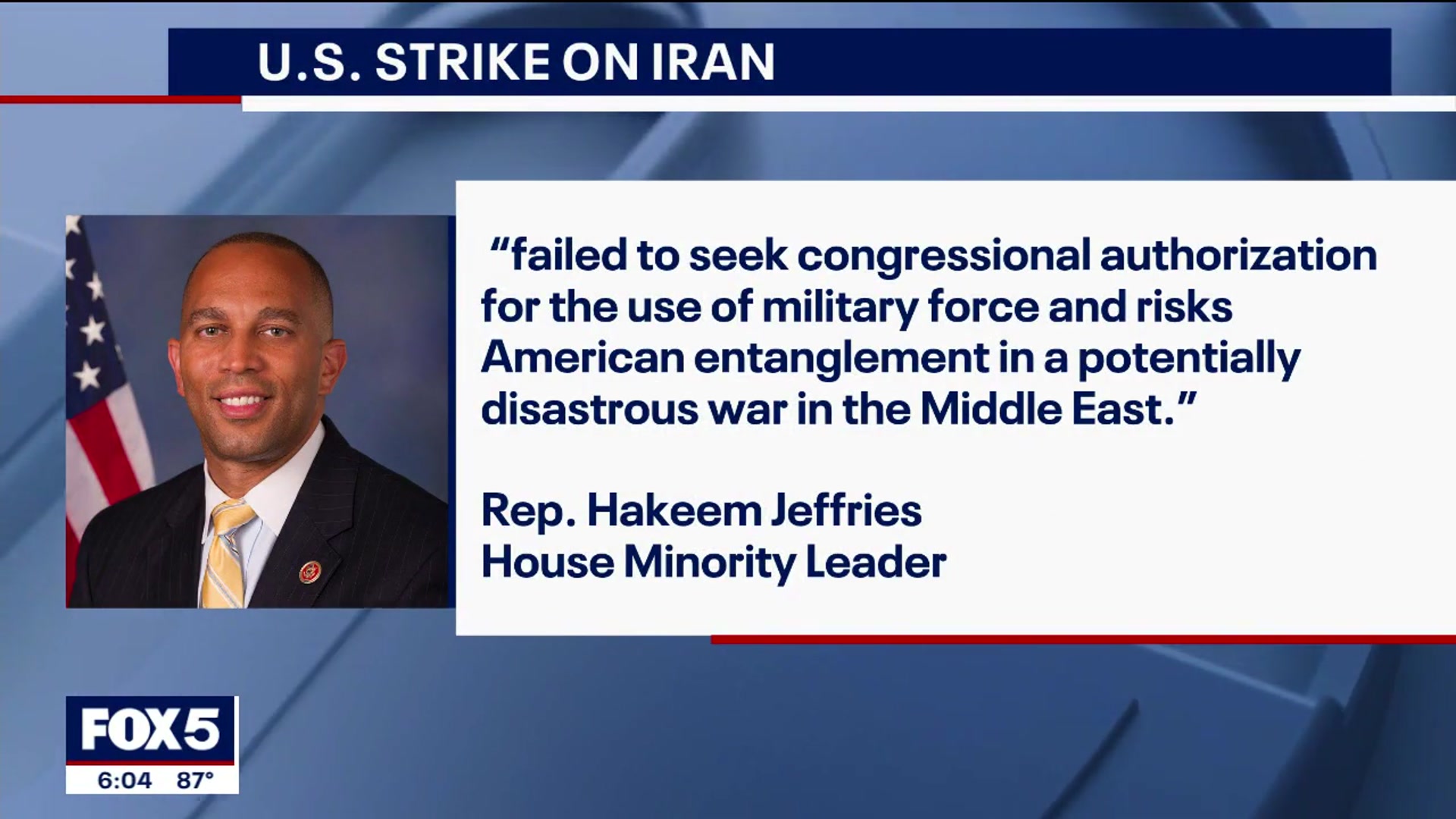 'Video thumbnail for Democrats and Republicans' response to U.S. strikes on Iran'