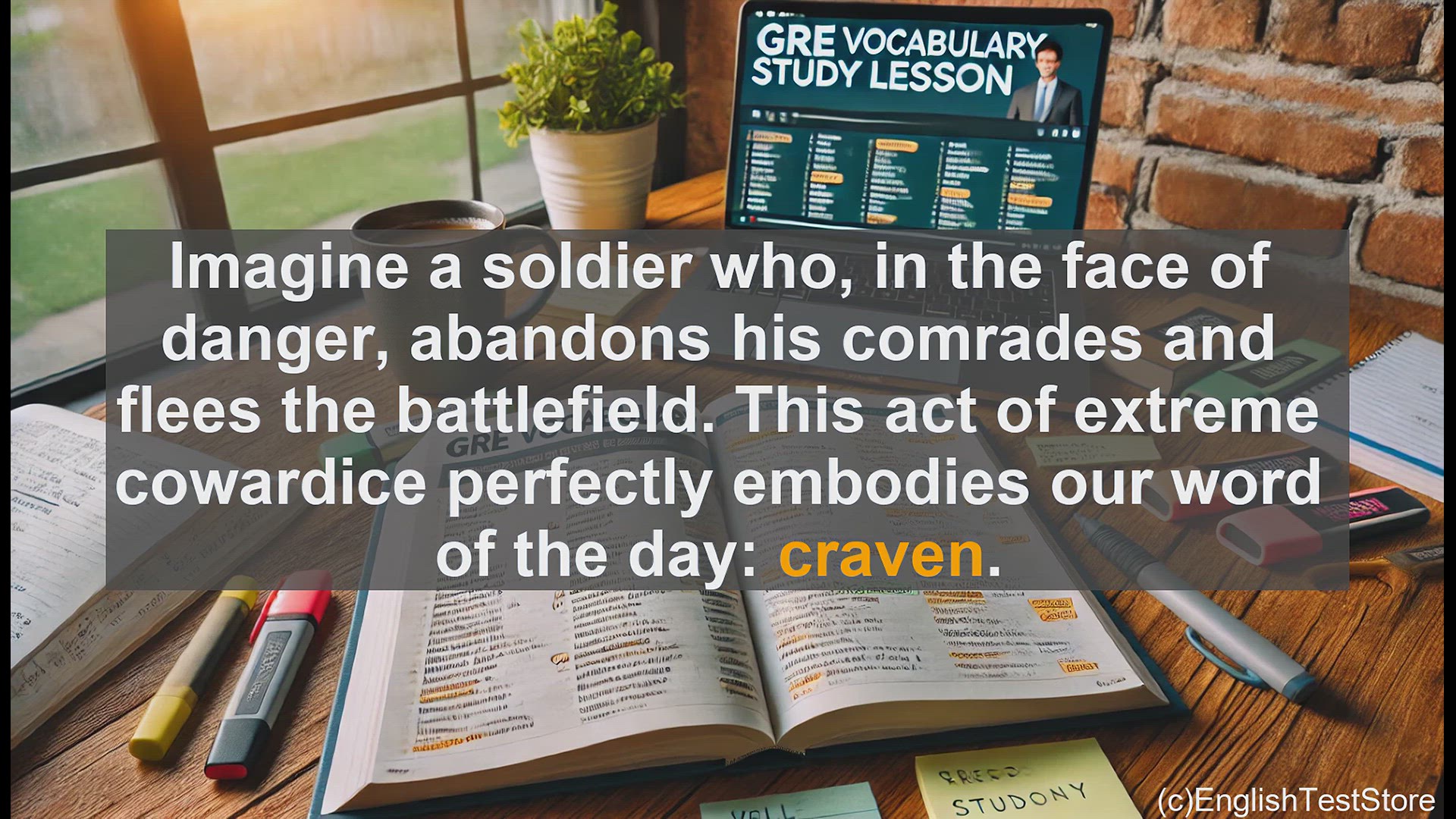 'Video thumbnail for GRE Vocabulary Lesson: The Craven Soldier - A Tale of Cowardice'