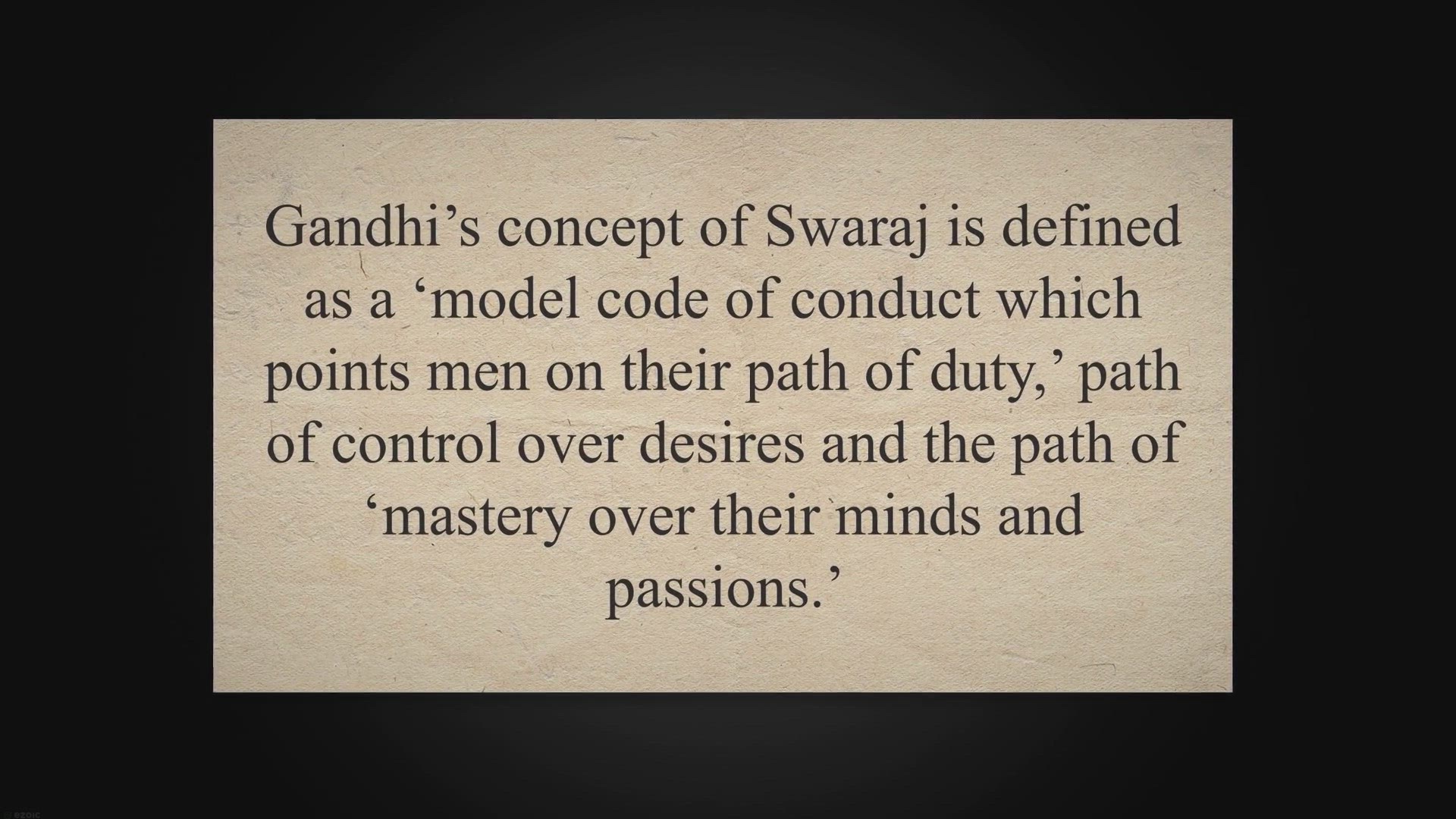 Video thumbnail for Gandhi on Swaraj: What is Gandhi’s Concept of Swaraj?