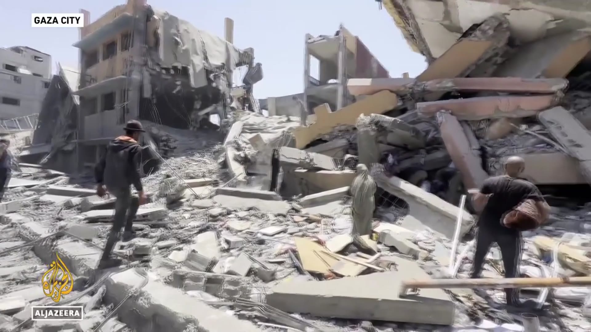 'Video thumbnail for Israel bombards Gaza City’s Yafa school after ordering Palestinians to flee'