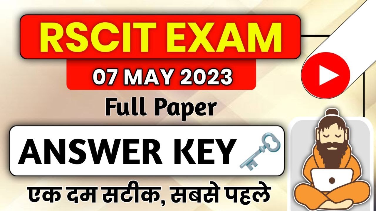 Video thumbnail for RSCIT Answer key today RSCIT 7 May 2023 answer key RSCIT 7 May 2023 Answerkey | RSCIT Answerkey 2023