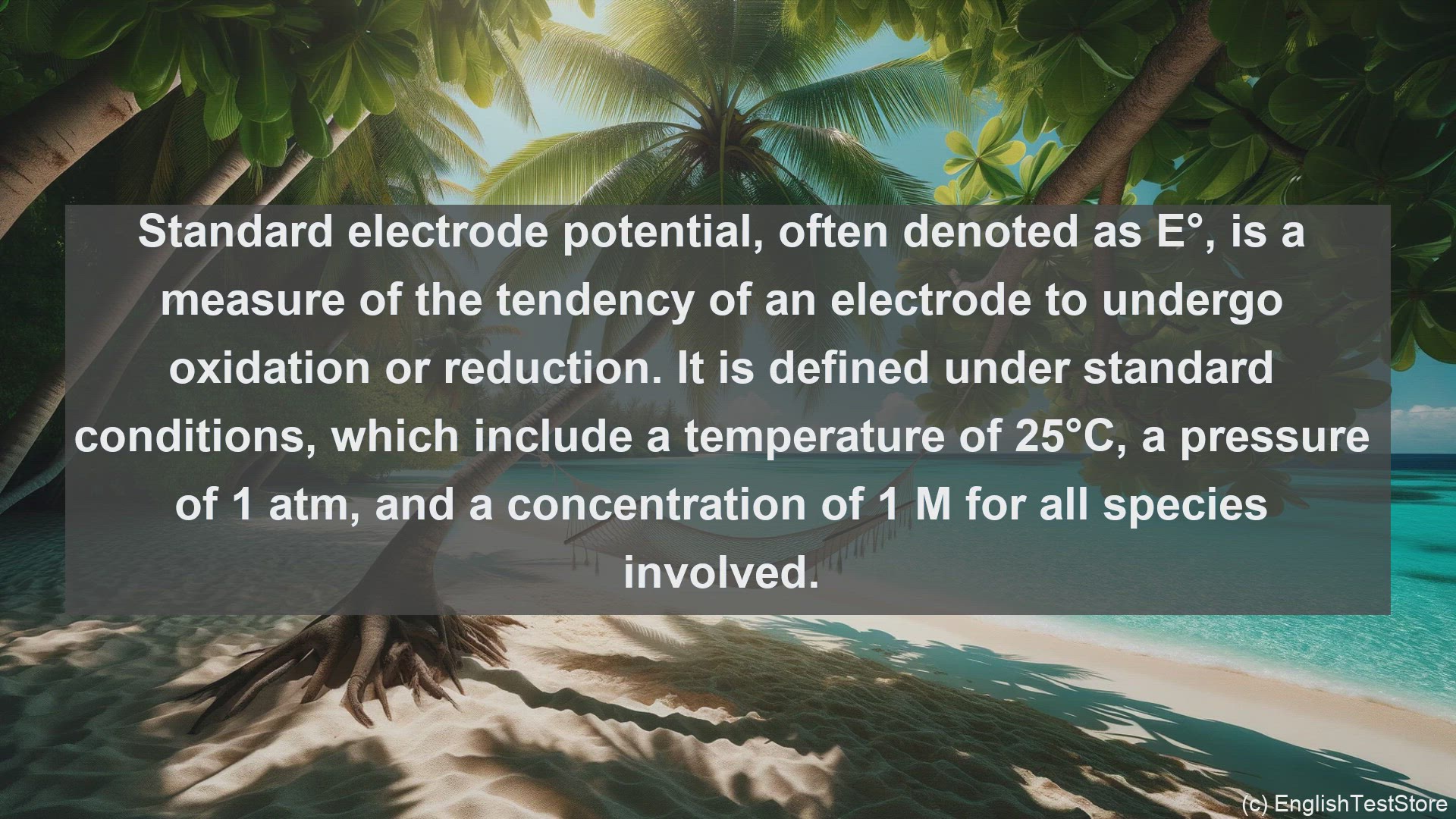 'Video thumbnail for Standard electrode potential in science  definition and examples'