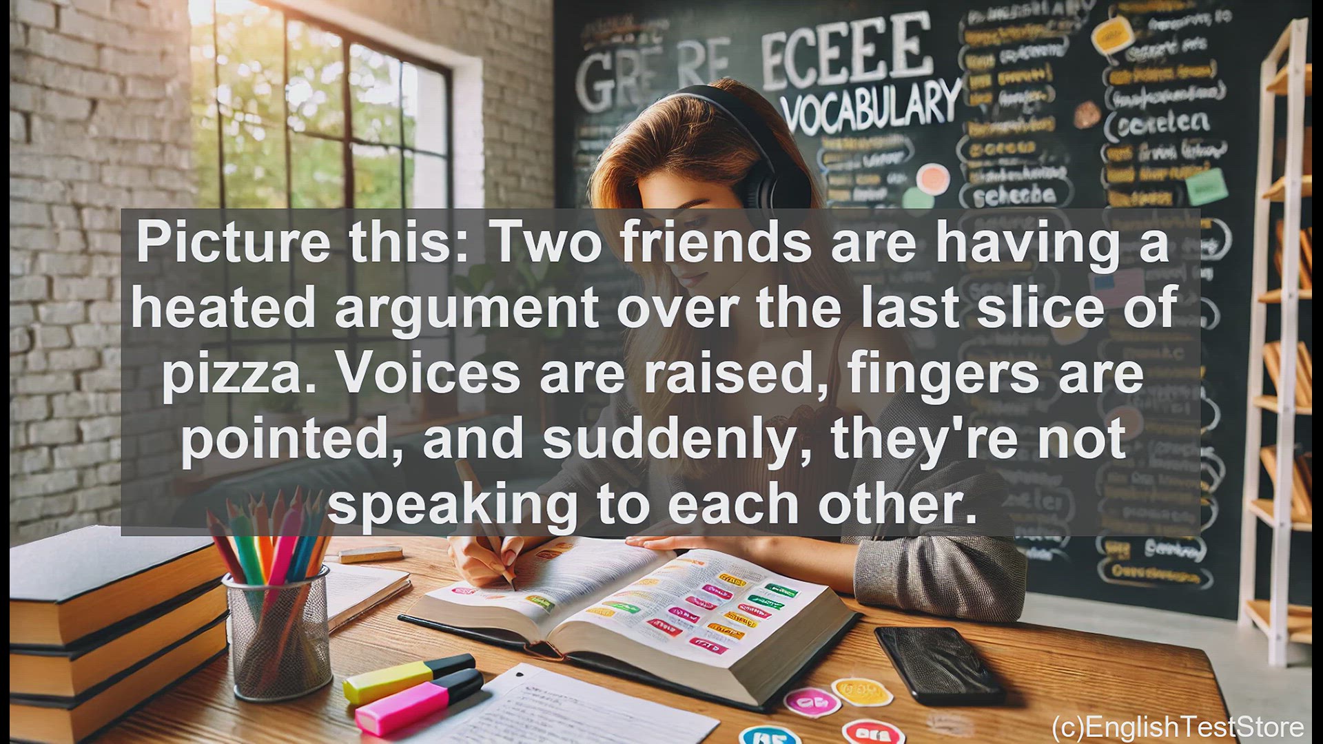 'Video thumbnail for GRE Vocabulary Lesson: The Spat - When Friends Disagree Over the Last Slice'
