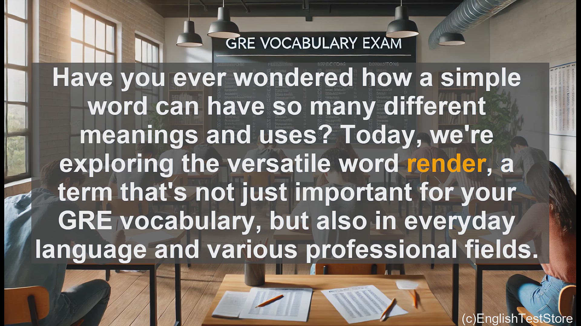 'Video thumbnail for GRE Vocabulary Lesson: Exploring the Versatile Word 'Render''