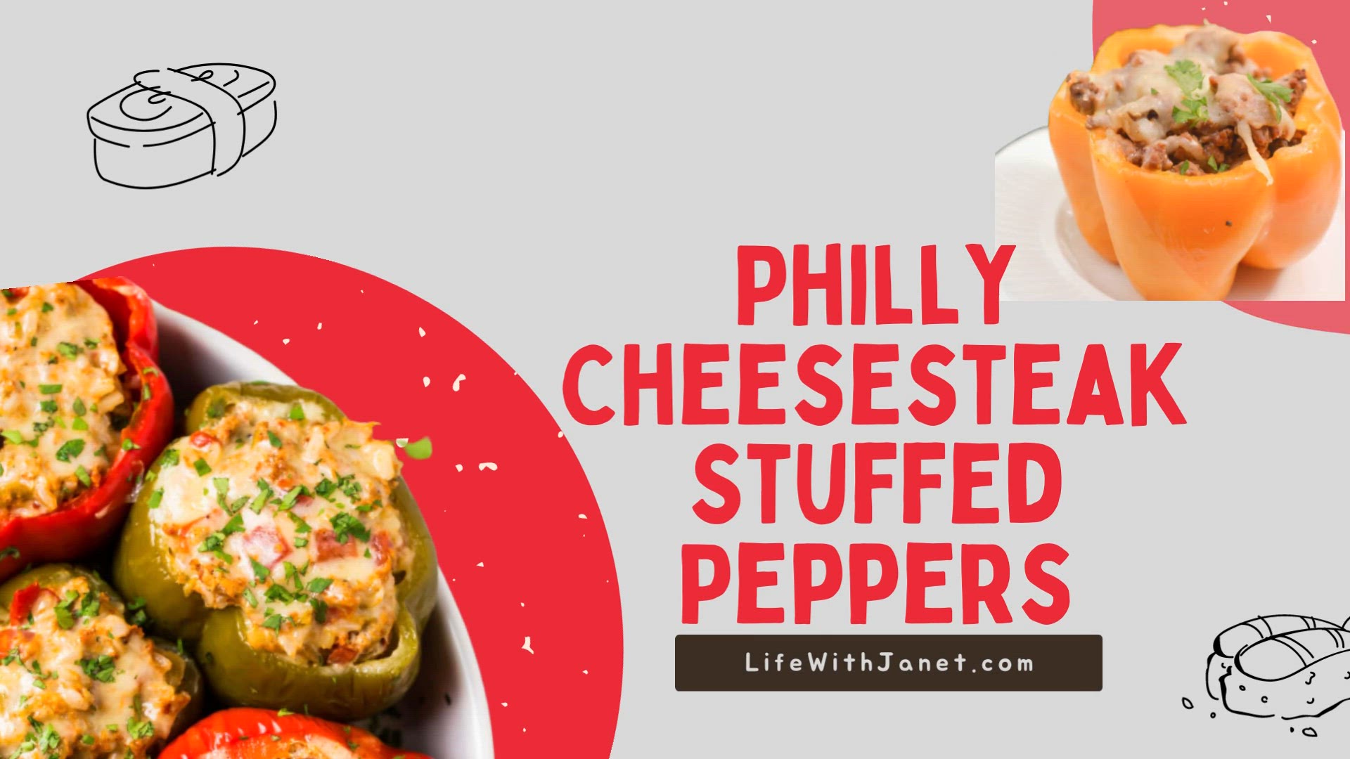 'Video thumbnail for Delicious Philly Cheesesteak Stuffed Peppers: A Flavor Explosion!'