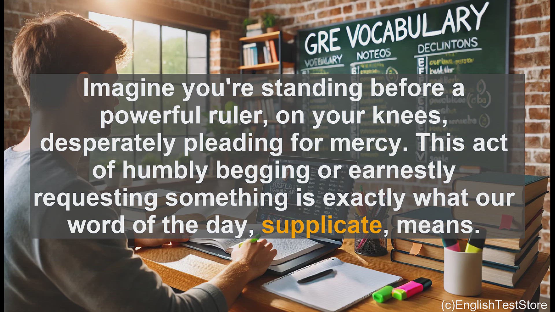 'Video thumbnail for GRE Vocabulary Lesson: Supplicate - The Art of Humble Pleading'