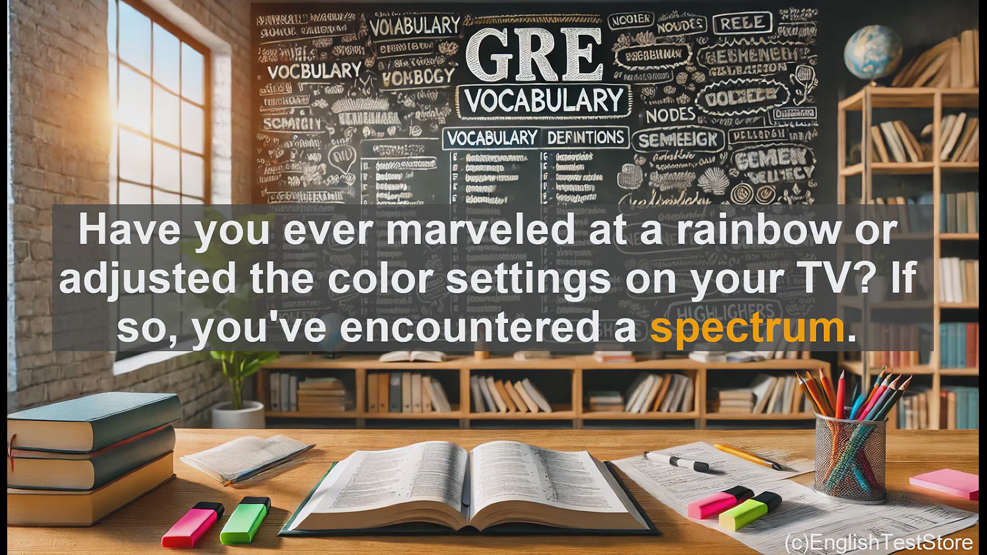 'Video thumbnail for GRE Vocabulary Lesson: Exploring the Spectrum - A Versatile Vocabulary Word for the GRE'