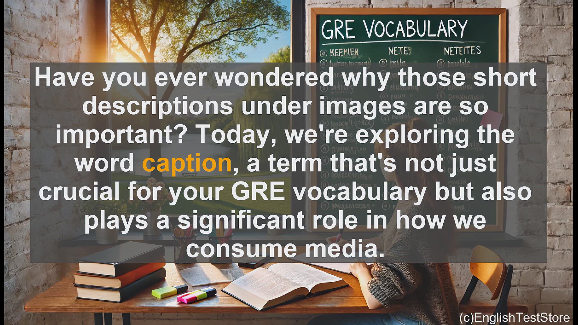 'Video thumbnail for GRE Vocabulary Lesson: The Importance of Captions - Capturing the Essence of Visual Media'