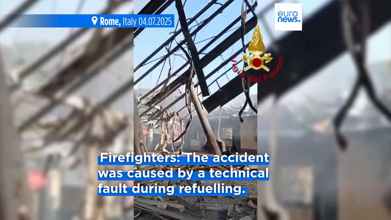 'Video thumbnail for Rome petrol station explosion injures 25, damages buildings and vehicles'