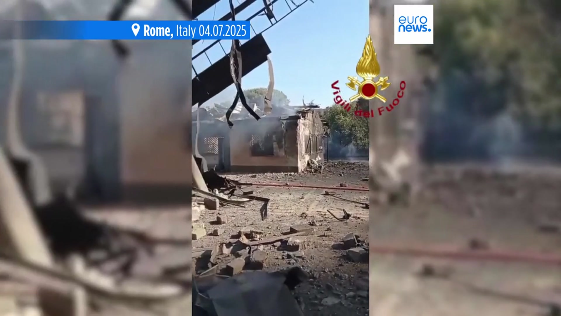 'Video thumbnail for Rome petrol station explosion injures 25, damages buildings and vehicles'
