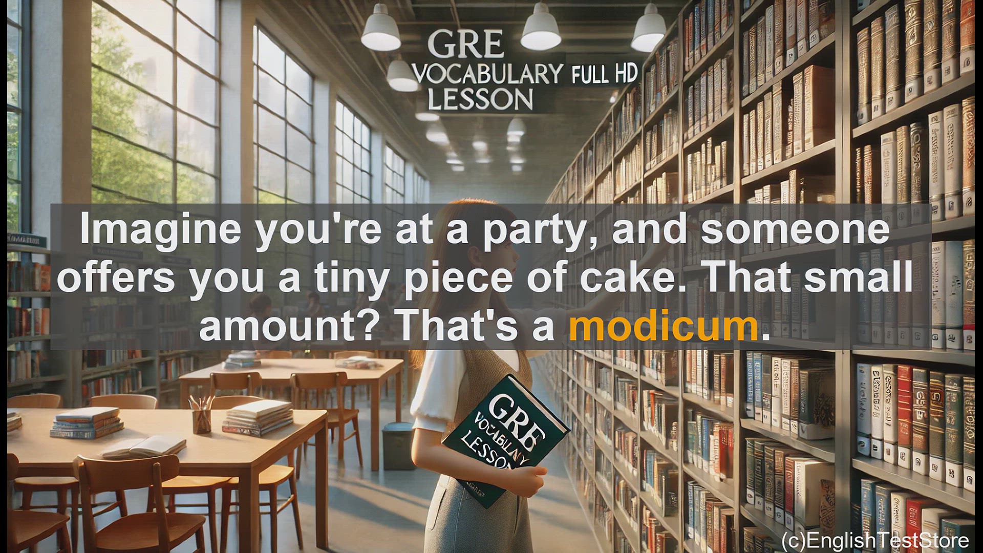 'Video thumbnail for GRE Vocabulary Lesson: Exploring the Meaning and Usage of 'Modicum''