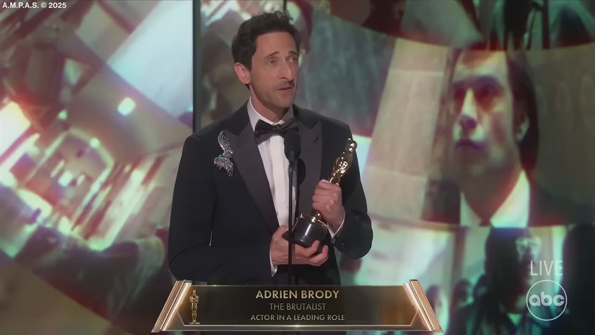 'Video thumbnail for Oscars 2025 SHOCKER: Adrien Brody Wins Best Actor for 'The Brutalist' – Must-See Acceptance Speech!'