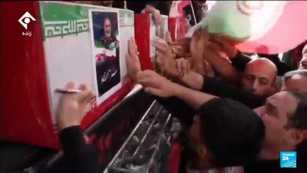 'Video thumbnail for Iran holds funeral for commanders and scientists killed in war with Israel'