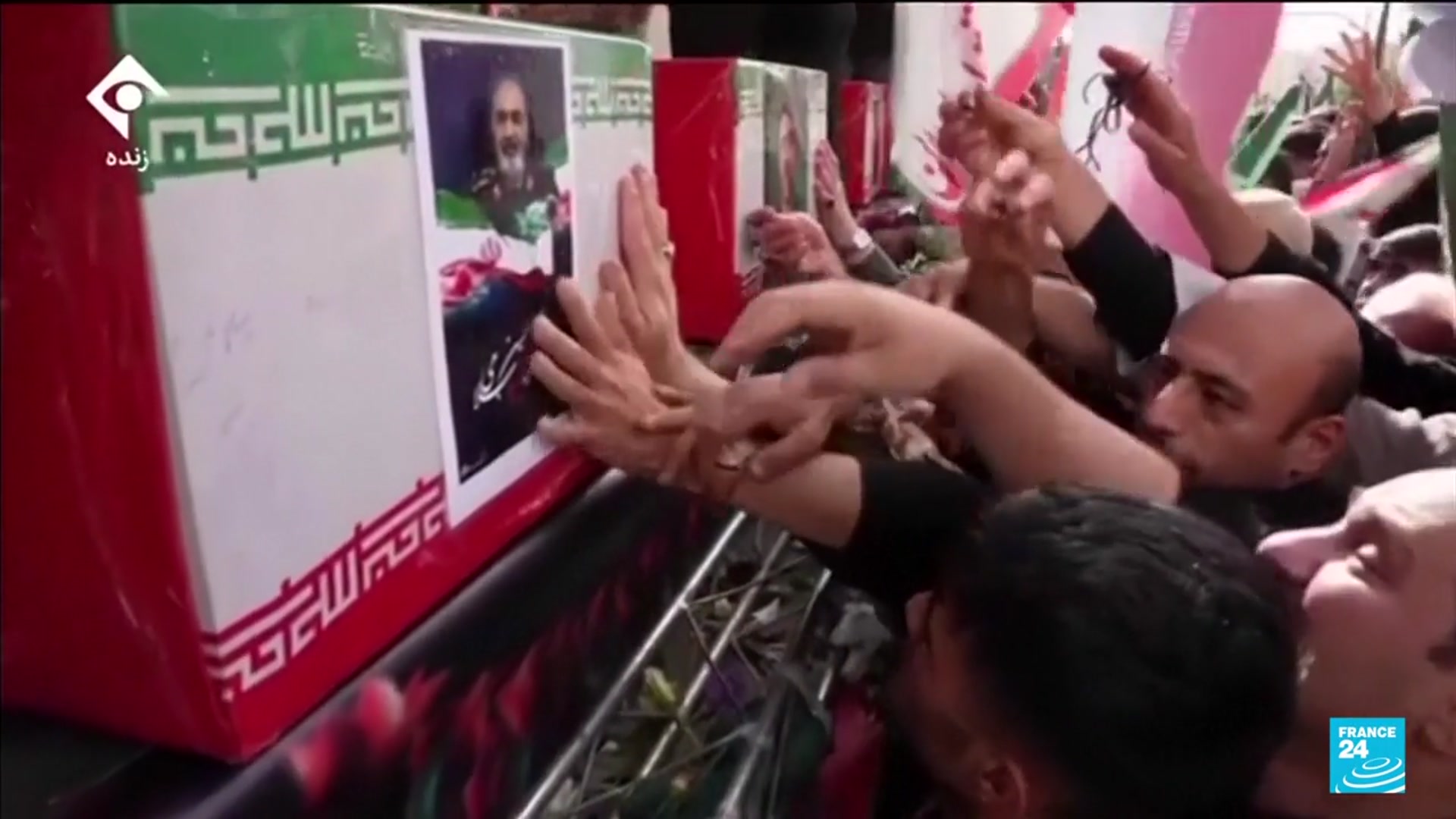 'Video thumbnail for Iran holds funeral for commanders and scientists killed in war with Israel'