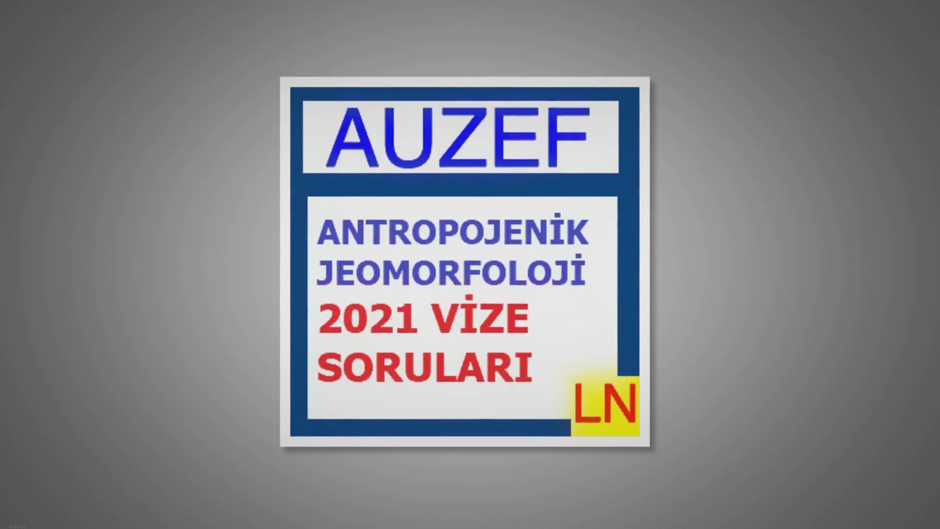 'Video thumbnail for Antropojenik Jeomorfoloji 2021 Vize Soruları'