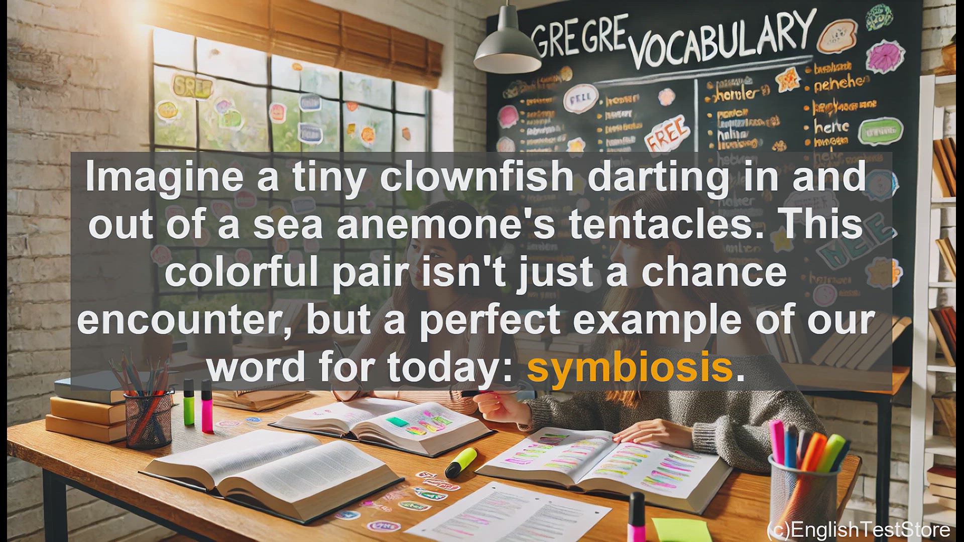 'Video thumbnail for GRE Vocabulary Lesson: The Symbiotic Relationship of Clownfish and Sea Anemones'