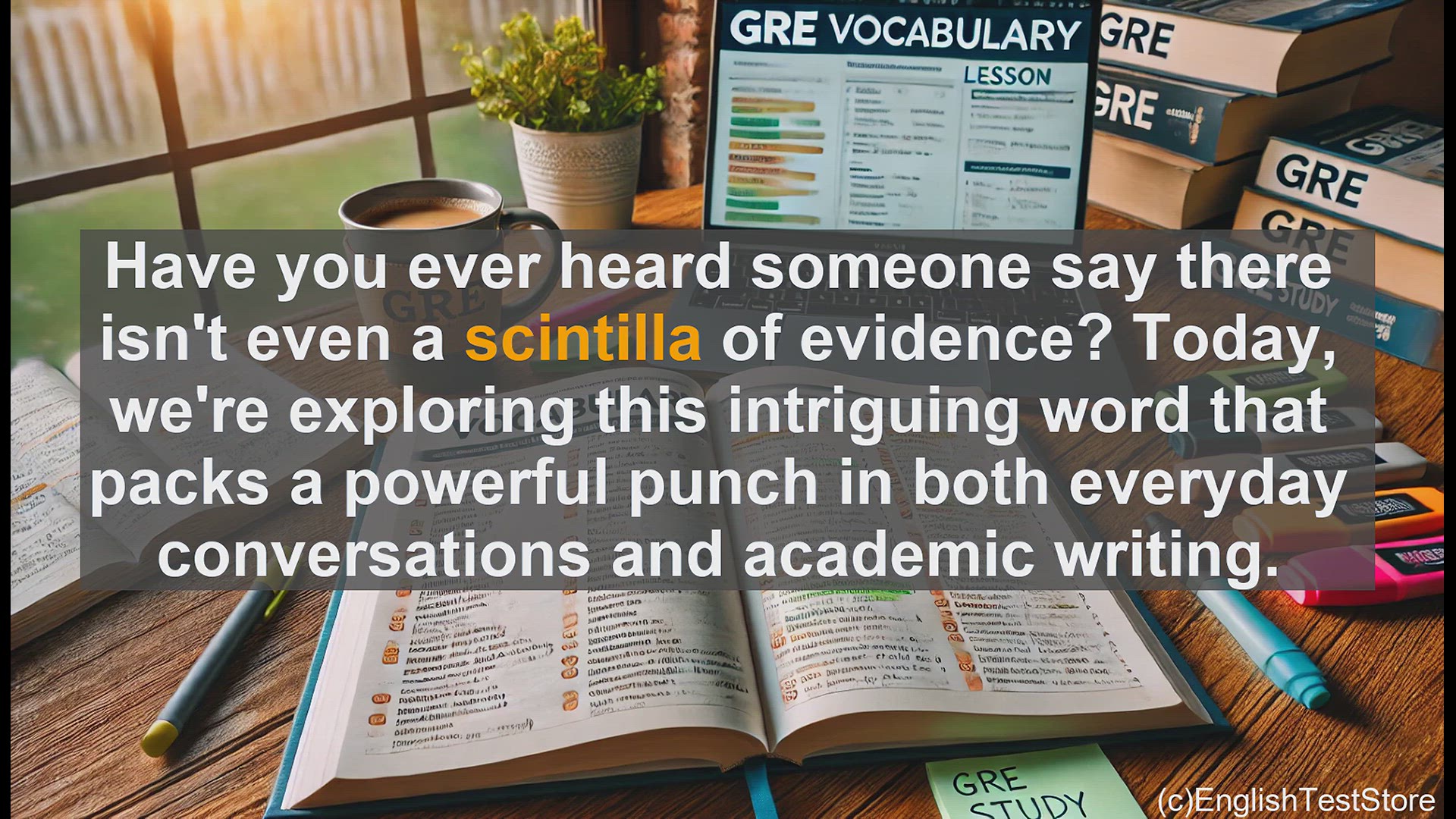 'Video thumbnail for GRE Vocabulary Lesson: Exploring the Powerful Word 'Scintilla''